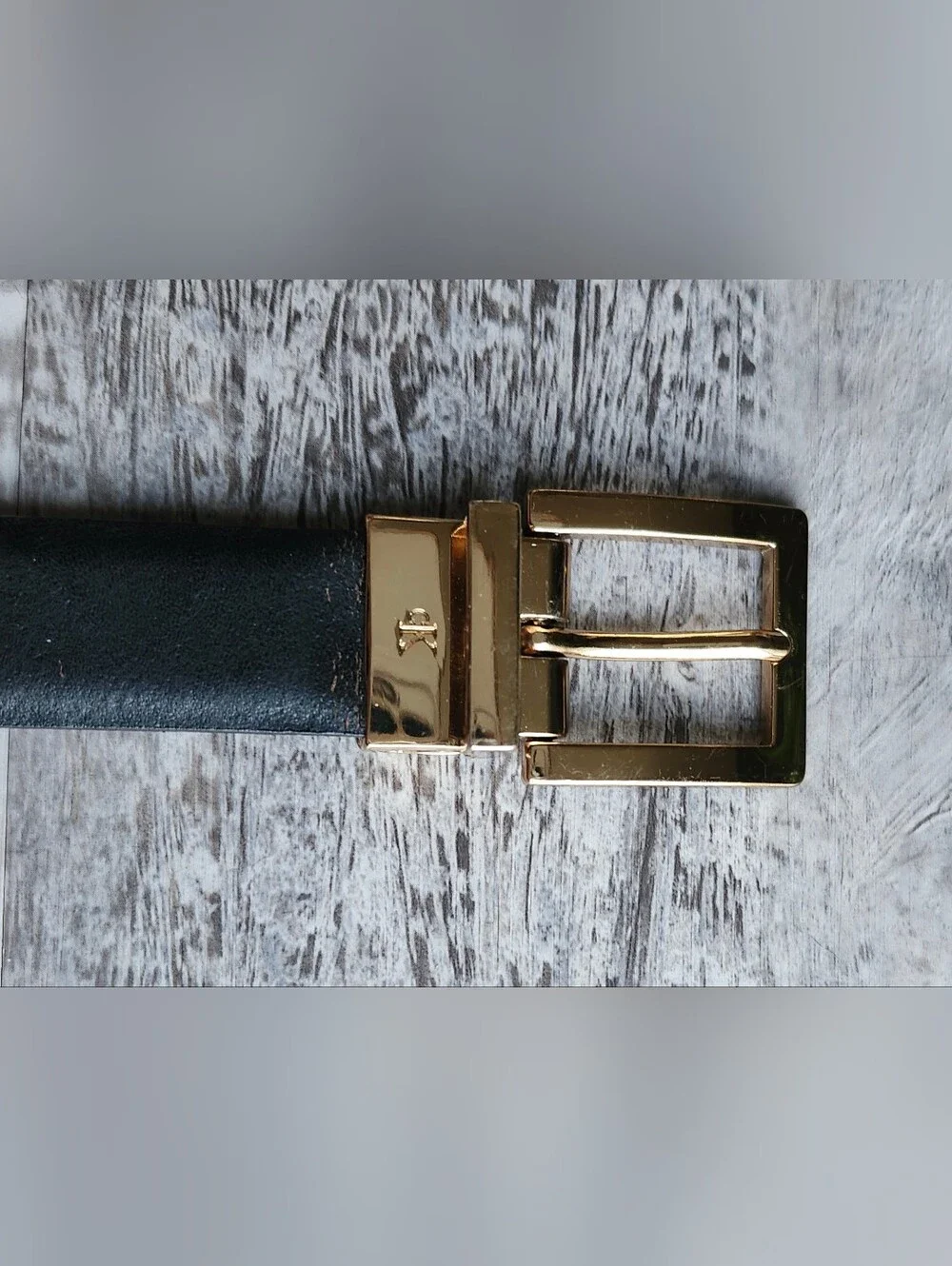 Calvin Klein Reversible Black Brown Leather Belt Gold Buckle Women's Small